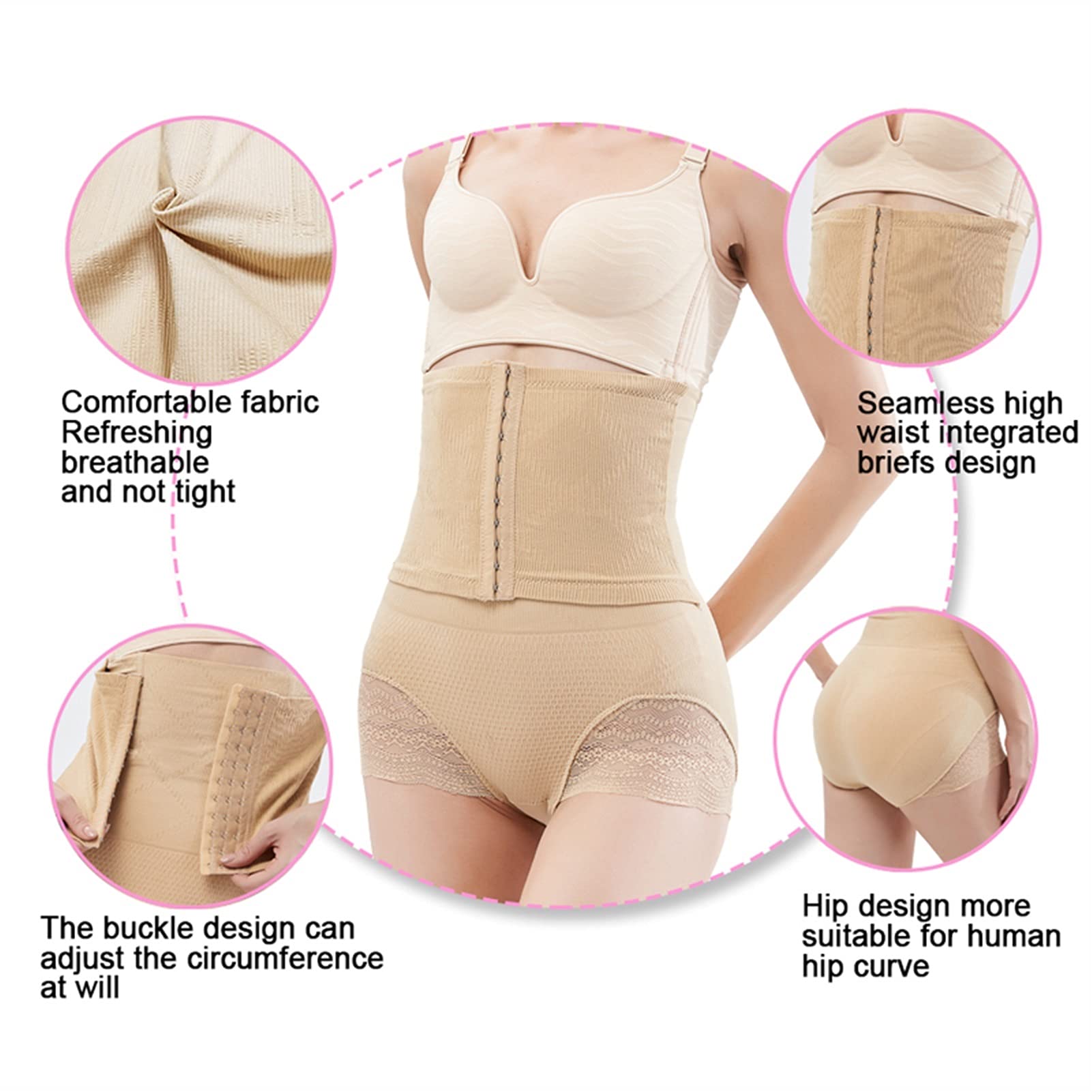XYNSNDB Po porodzie Wysoka talia Shapewear Krótkie koronkowe bokserki z guzikami z przodu Wyszczuplają ciało
