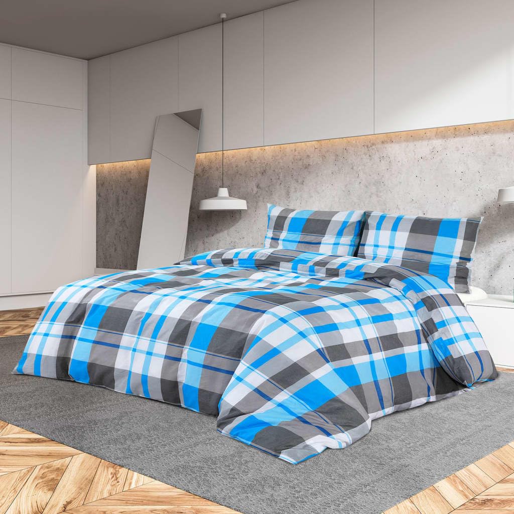 Generico Set Copripiumino Blu e Grigio 260x240 cm in Cotone,Casa e Giardino,Biancheria,Lenzuola e Coperte,Copripiumini-136068
