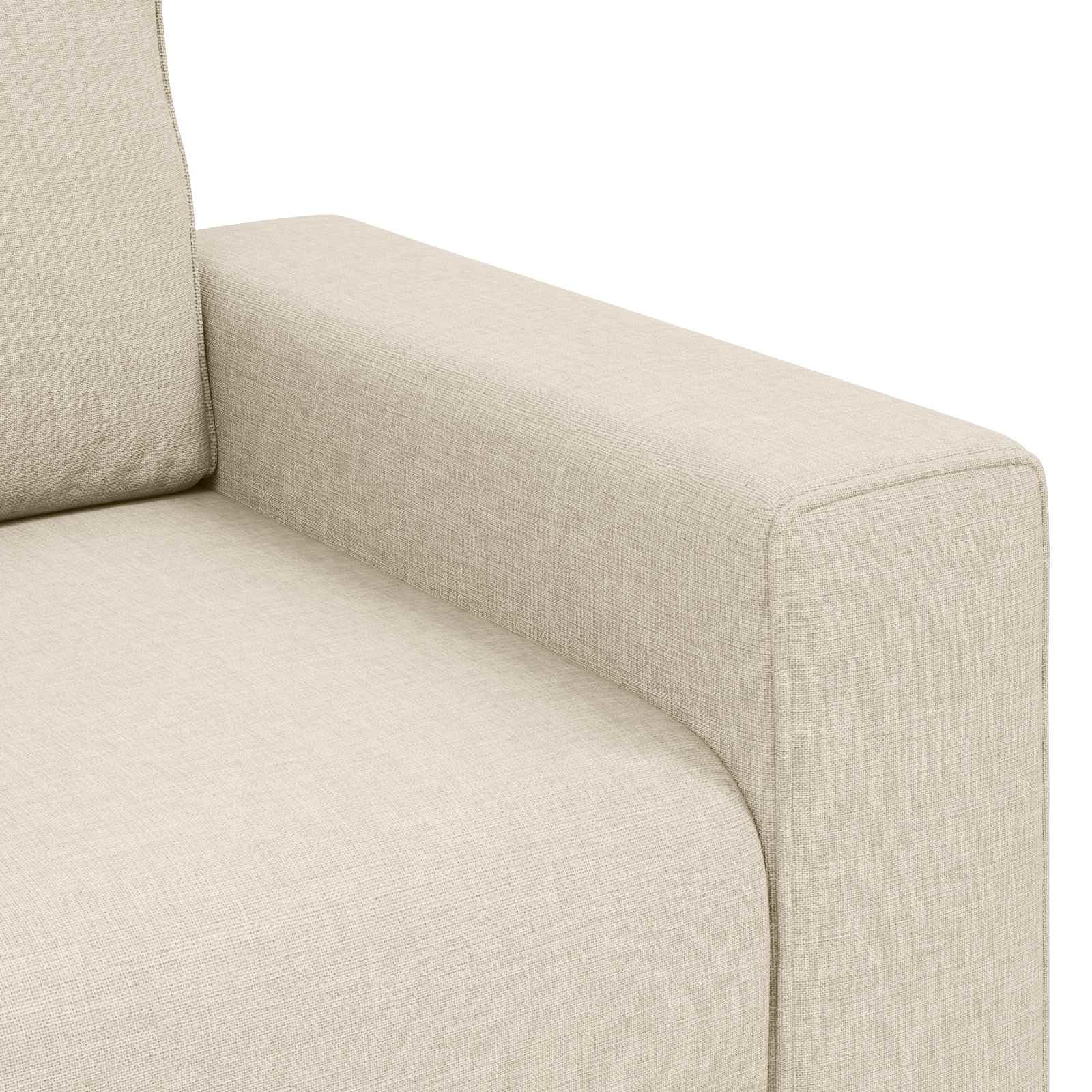 vidaXL Juego de Sofá Contemporáneo de 2 y 3 Plazas Tela Crema Patas de Madera Negra Diseño Ergonómico Fundas Removibles Resistente a Las Manchas para Asientos en Sala de Estar de Dos y Tres Sofás Cóm