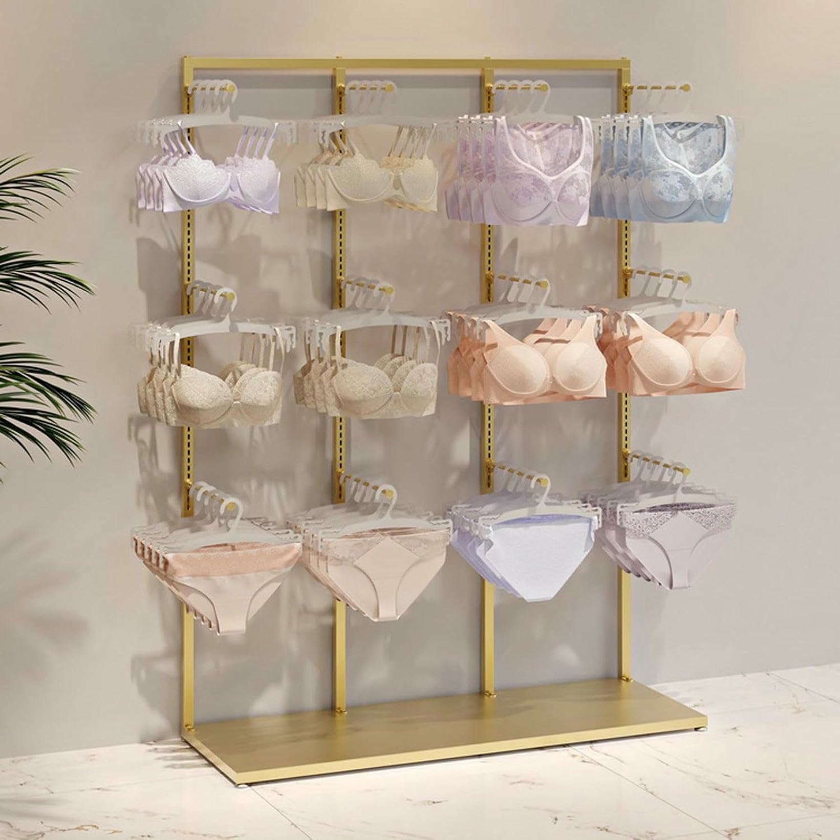 Perchero comercial de lencería para exponer ropa interior y bufandas en tiendas