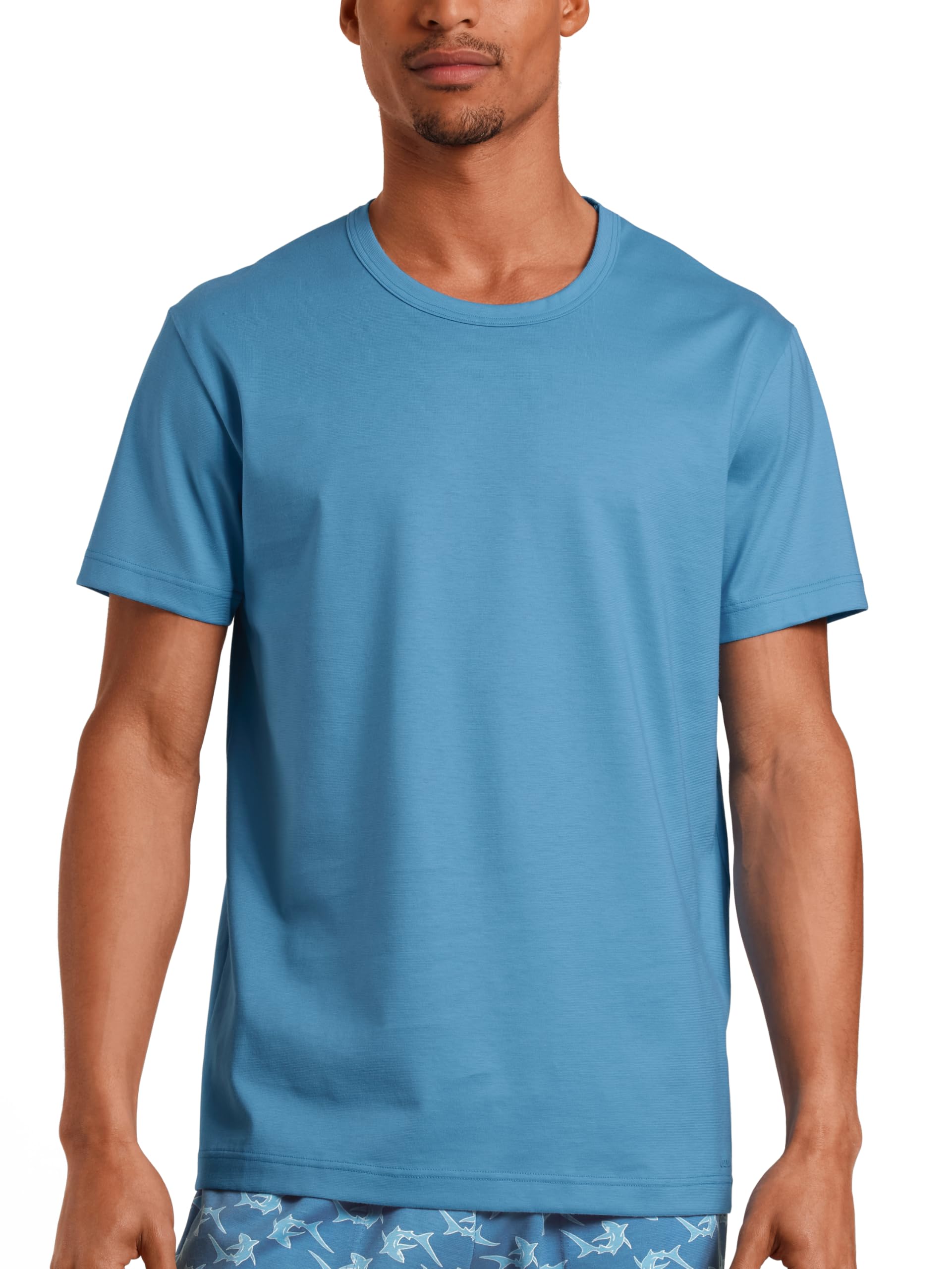 Camiseta para hombre Calida RMX Sleep Weekend de algodon premium para dormir 8