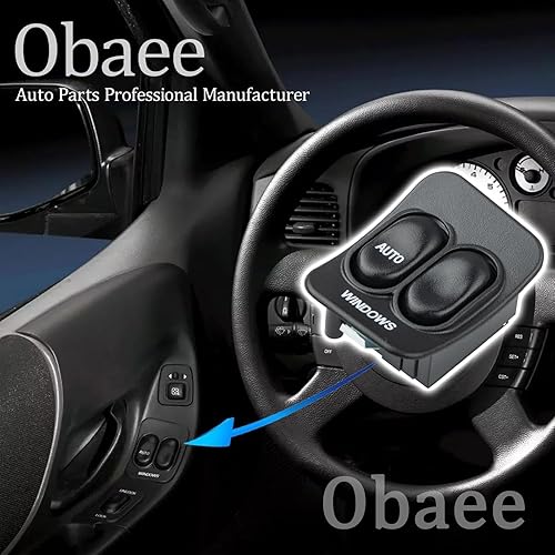 Miniatura 7 de Obaee Interruptor de ventana eléctrica, botón de control maestro frontal para lado del conductor compatible con Ford Ranger 1995 1996 1997 1998 1999