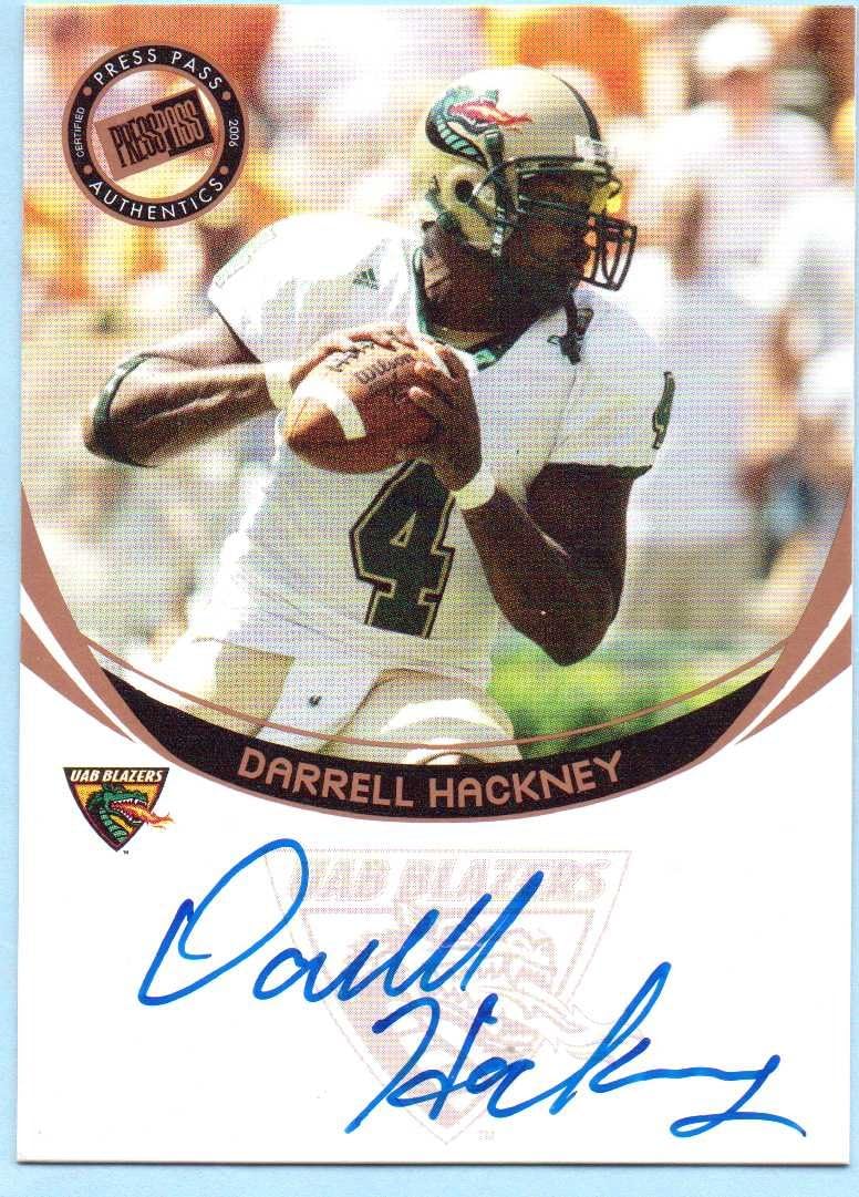 Darrell Hackney 2006 Press Pass Authentic Autograph #23 - Cleveland Browns, Rookie, On Card