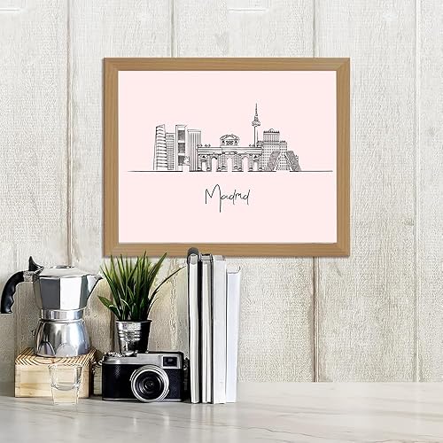 Vista 211 de TJ Originals - Barcelona, Madrid y España vistas de la ciudad, arte de pared ilustrado a mano, decoración de pared de sala de estar - Pósteres