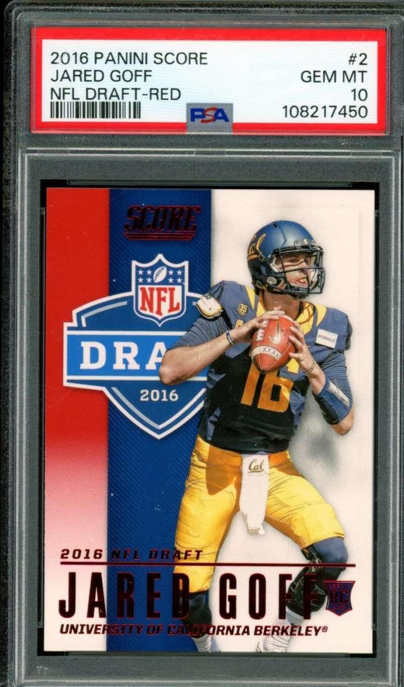 Ja Goff Rookie Card 2016 Panini Score NFL Draft #2 PSA 10 - Unsigned Football Cards