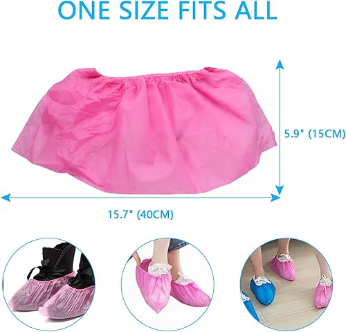 Miniatura 2 de Piutouyar Fundas desechables antideslizantes para interiores, paquete de 100 (50 pares), fundas para zapatos y botas, fundas desechables para