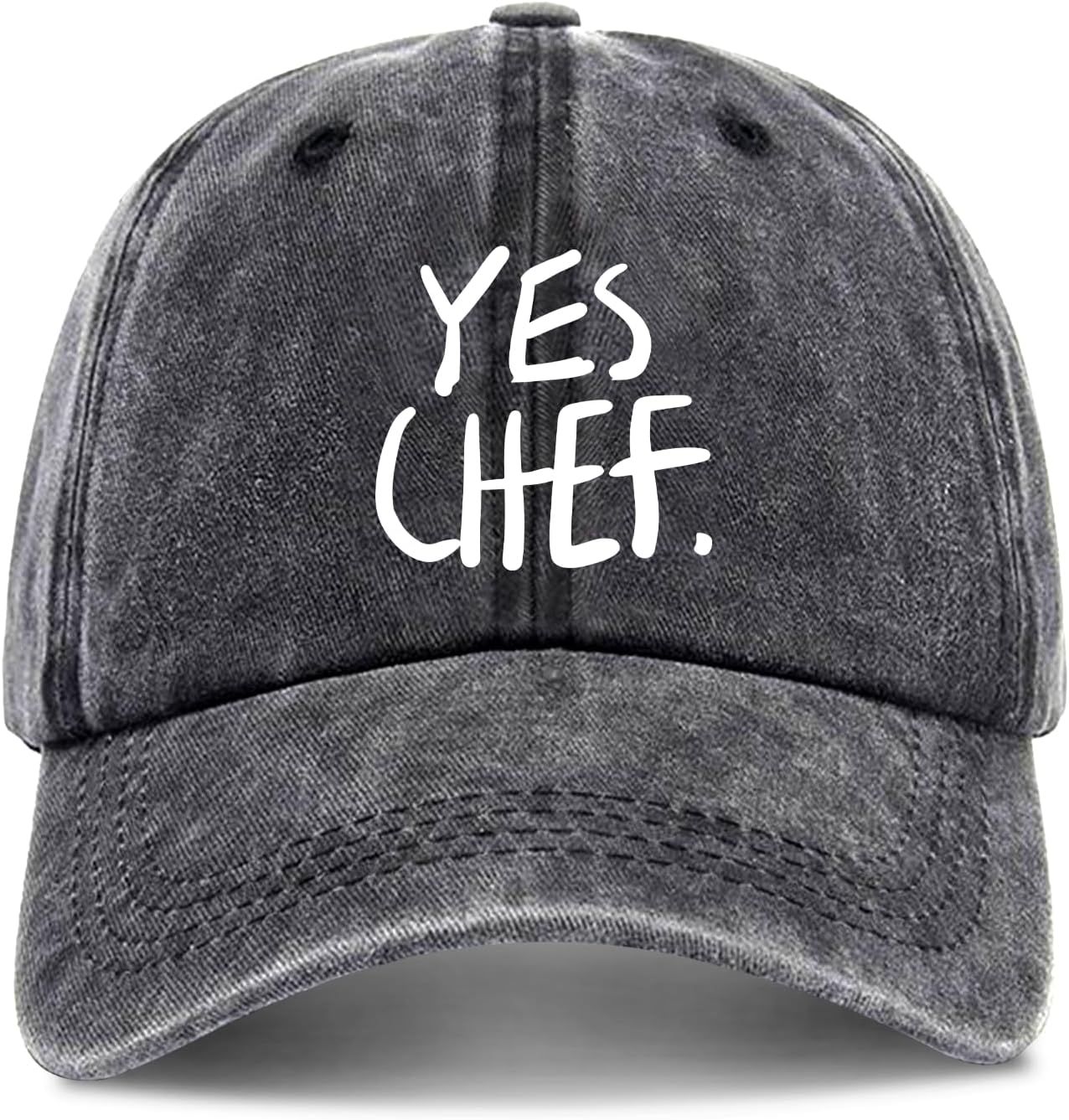 zcyhtqp, Yes Chef, Funny Baseball Cap, Funny Trucker Hats with Sayings, Chef Hat,Humor Caps, Adjustable Cotton Baseball Cap Black