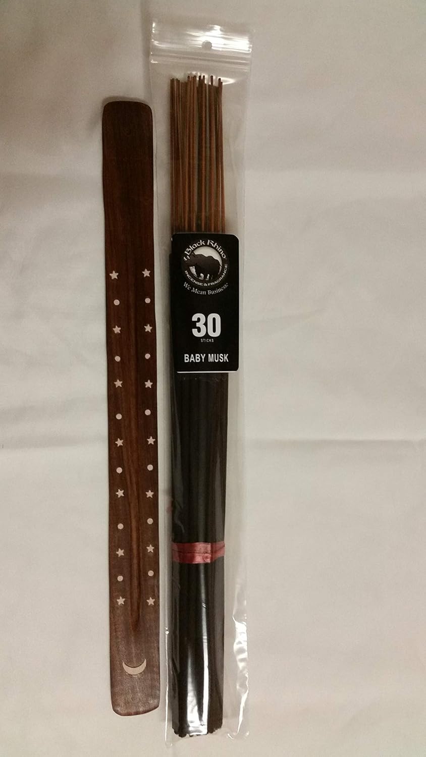 Black Rhino 19" Incense Sticks Bundle of 30 & One Burner. (Pussy Cat)