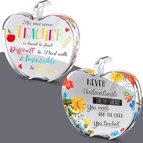 Chunful 2 piezas de regalos de agradecimiento para maestros de la clase 2025, regalos de graduación de pisapapeles acrílicos, regalos de