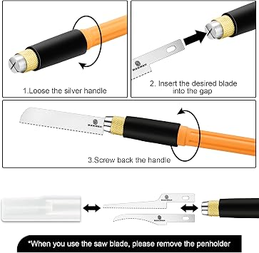 2 Sets Model Craft Hand Hobby Saw Kit Modeling Knife Hacksaw Tool with 1 Set Mini Hand Saw Model Kit and 1 Set Precision Cutter Craft 16 Pcs Blades DIY Razor for Miniatures Handcrafted DIY Models