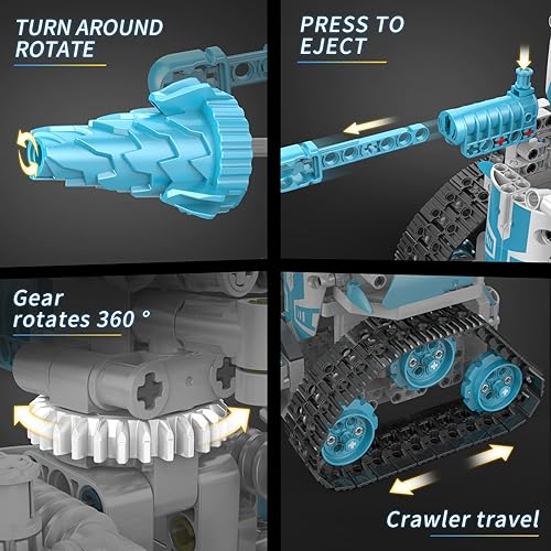 Miniatura 4 de LEPANDA Robot controlado por aplicación y control remoto 5 en 1, kit de construcción, juego de codificación de proyectos STEM educativos, regalos