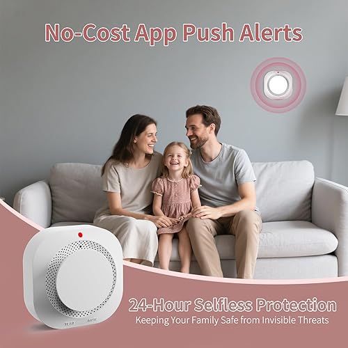 Miniatura 5 de Detector de humo inteligente Zigbee Alarma de incendios para el hogar, notificaciones de aplicaciones en tiempo real, alarma de humo fotoeléctrica