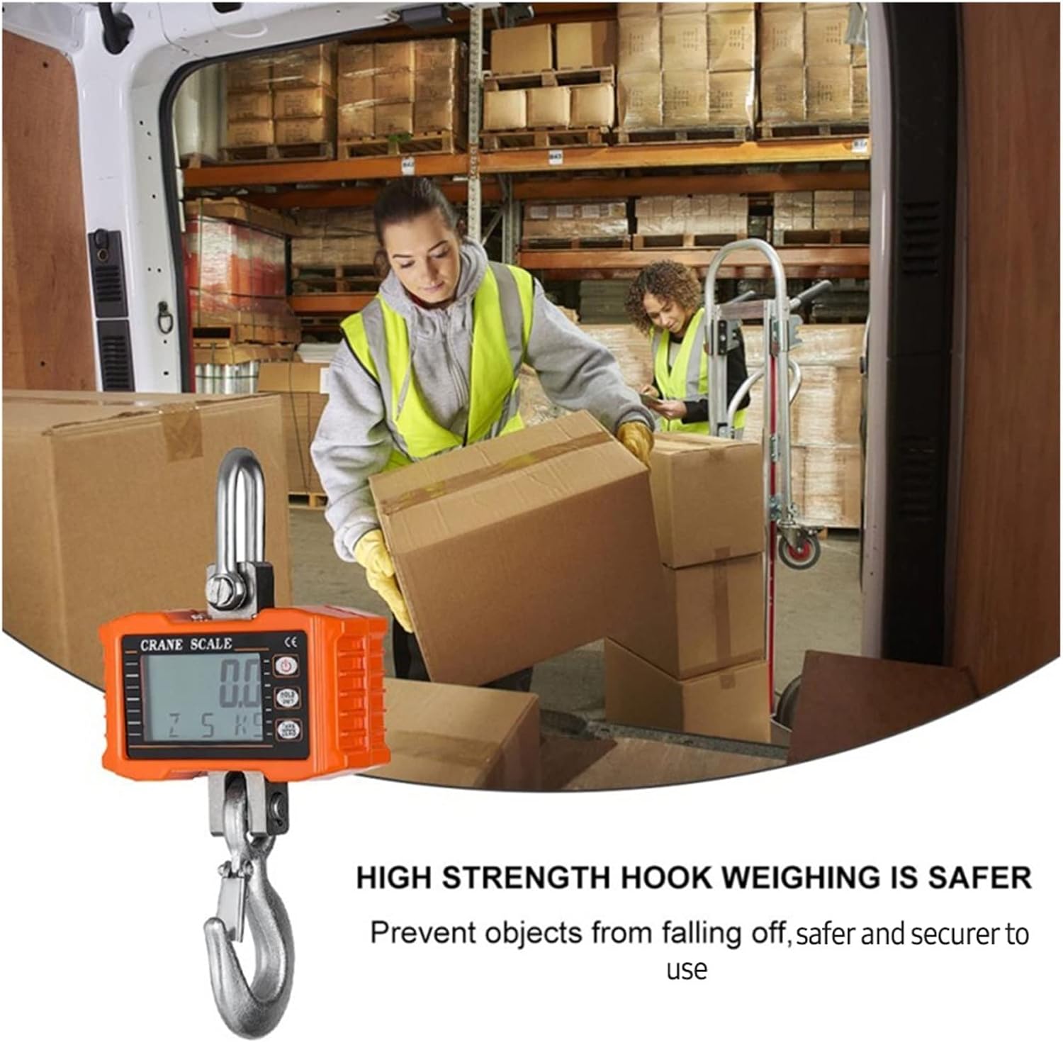 Industrial Platform Scale Industrial Crane Scale Digital Crane Scale 300kg/50 Industrial Heavy Duty Crane Scale Yellow Suitable for Home Farm Factory Hunting Sensor 367D