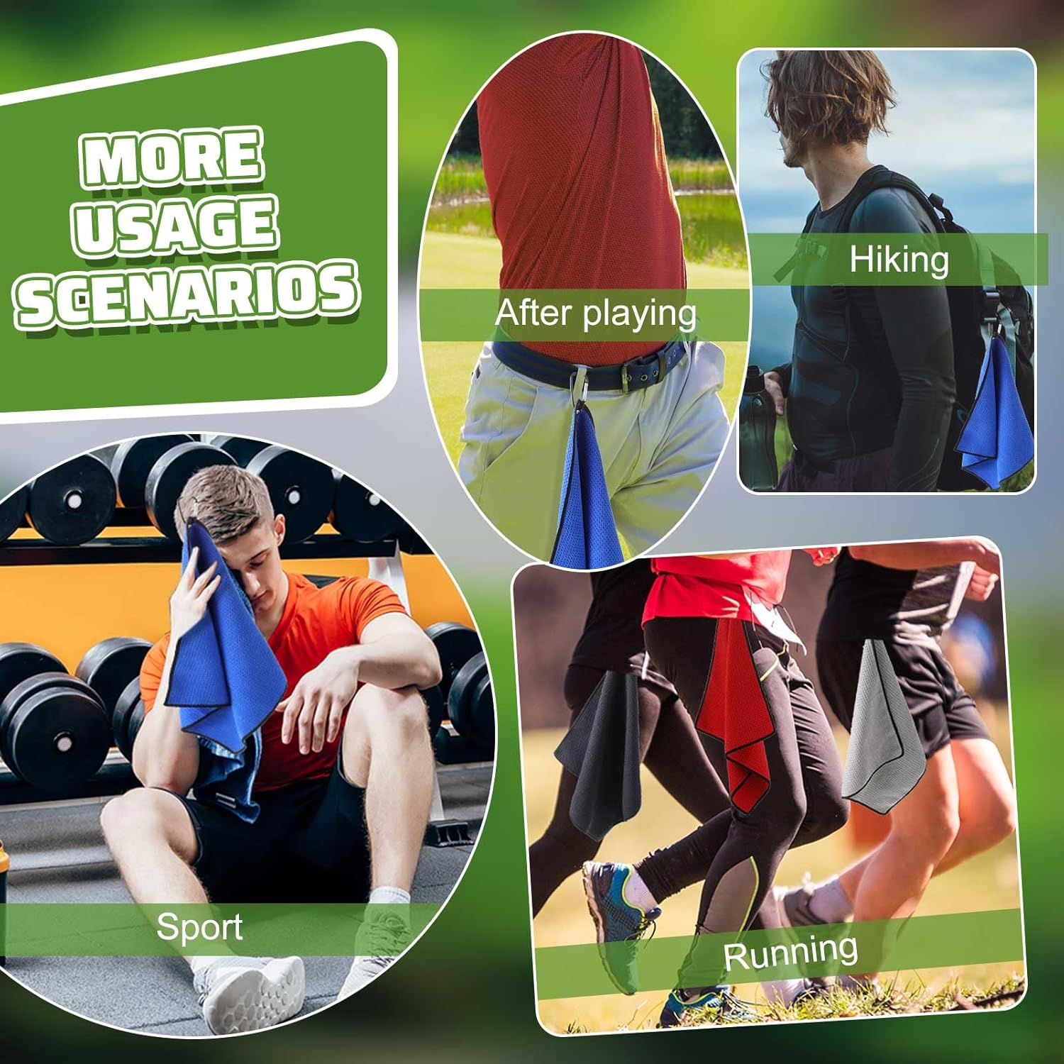 Batiyeer Golf Towels Bulk for Bags 16'' x 16'' Microfiber Waffle Pattern Golf Towel with Clipfor Mini Tournament, Club, Yoga, Fitness - Image 7