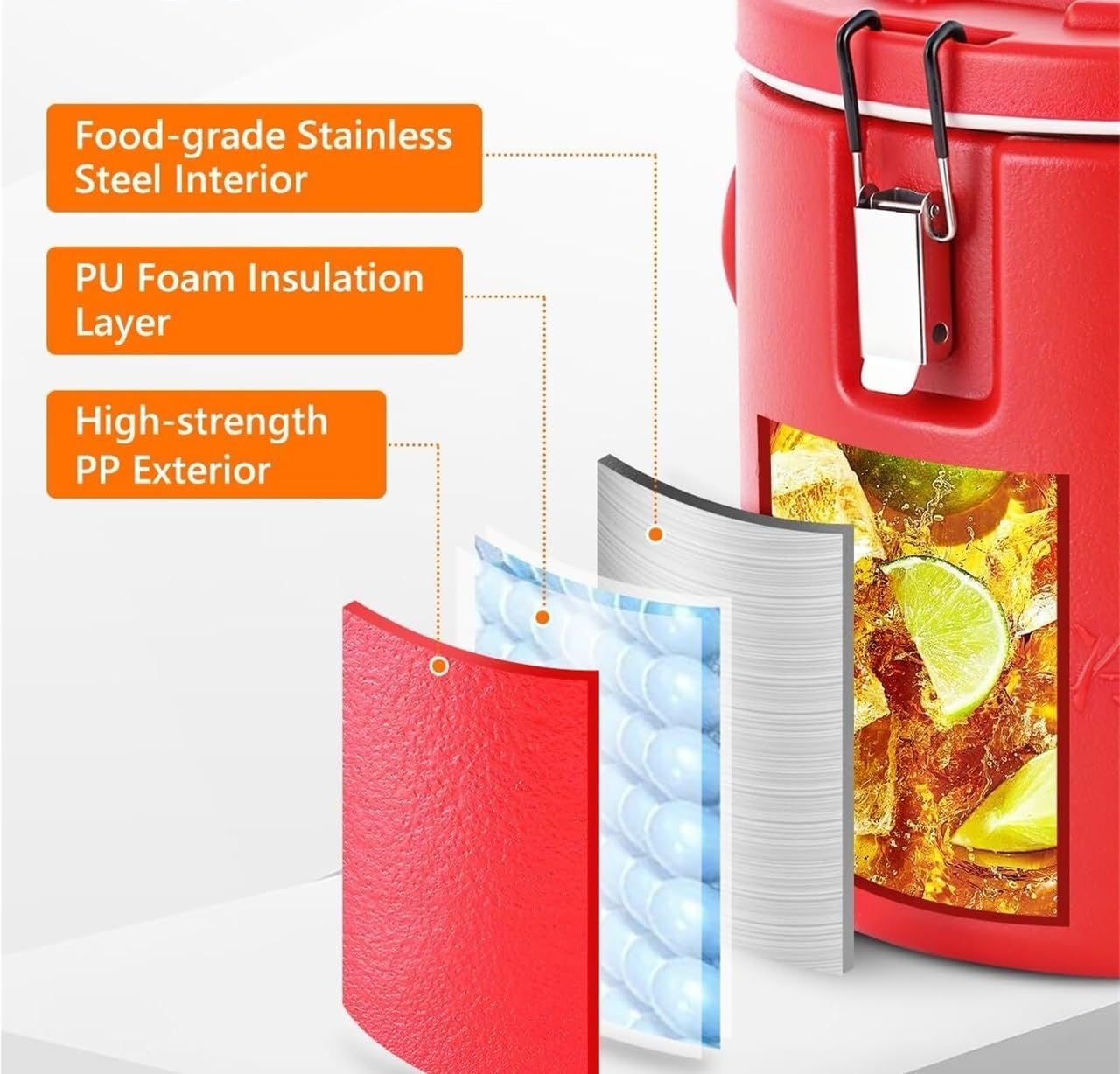 Dispensador de Bebidas isotérmico, 10 litros, dispensador de Acero Inoxidable para Bebidas frías y Calientes, Ideal para té, café, Zumo, Agua y Leche.