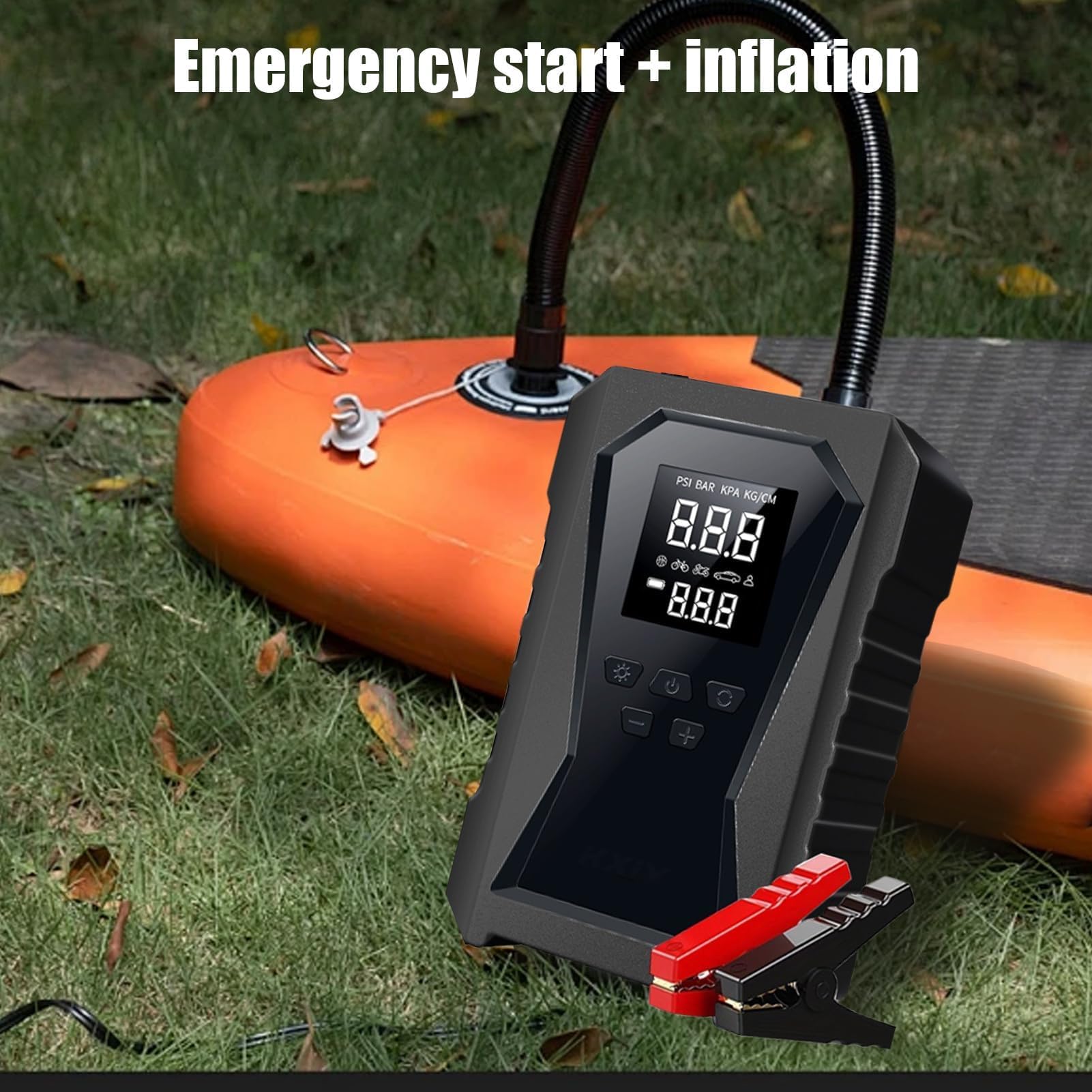 Avviatore di emergenza per auto, compressore d'aria da 12 V, kit di avviamento digitale senza fili, kit di riparazione per veicoli da camion, attrezzi da campeggio per l'avvio su strada