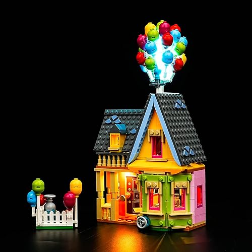 BrickBling Juego de luces LED para Lego 43217 Up House Building Toy Set (modelo no incluido), iluminación colorida para Lego Up House con globos,