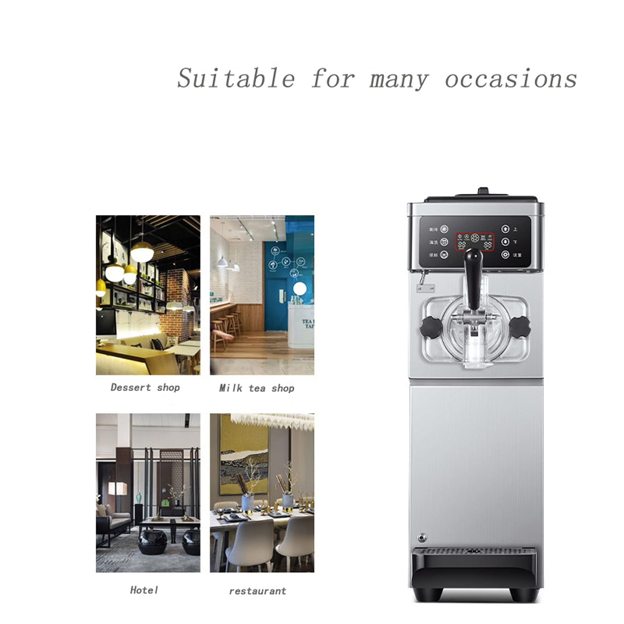 Macchina per Gelato Duro Commerciale da 16 l/Ora, gelatiera Professionale da 1200 W, congelamento rapido con Un clic e Pulizia Automatica