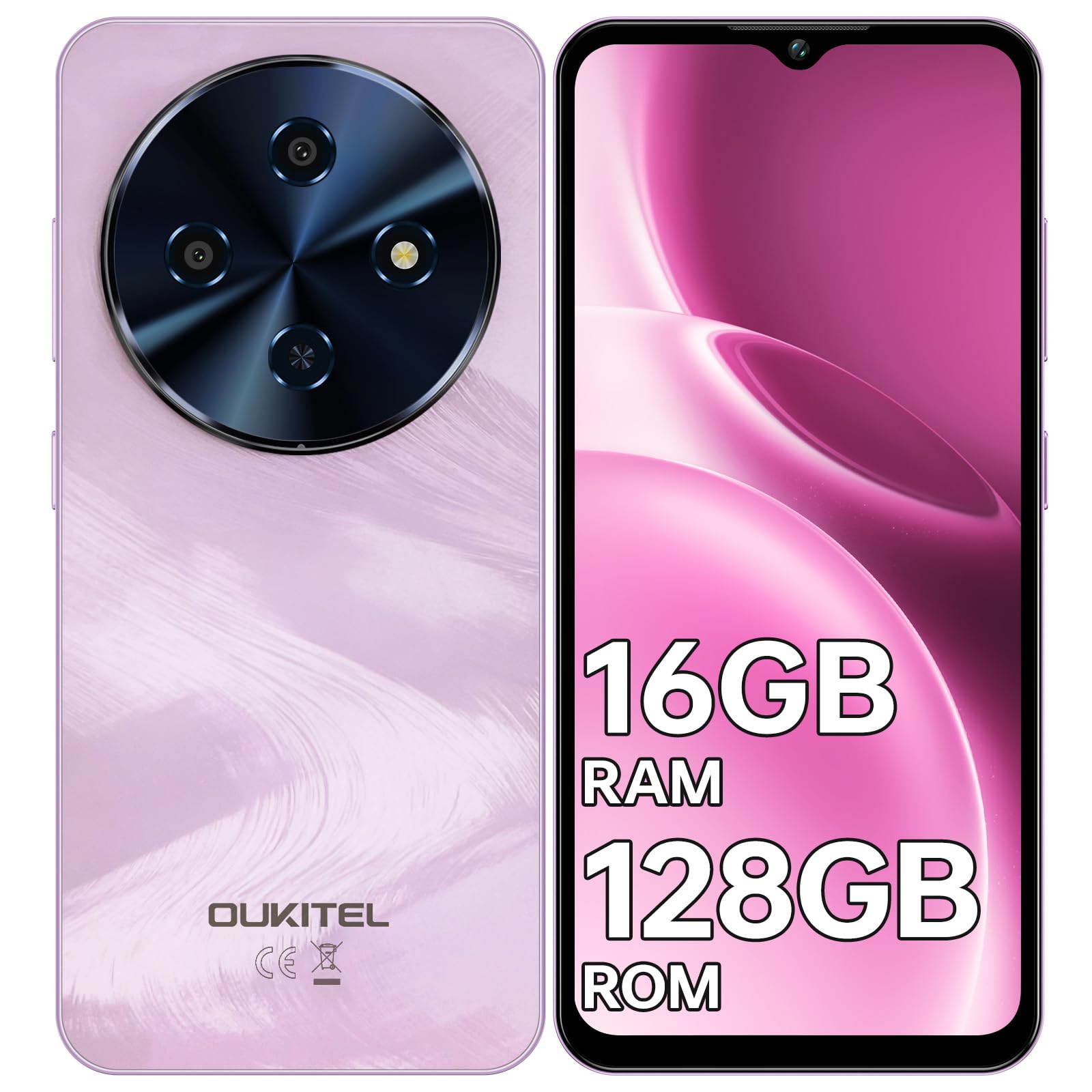 C5 Smartphone Offerta, 16GB+128GB/1TB, 6.52" Telefono Cellulare | 5000mAh Cellulare in Offerta, 13MP+5MP Telefoni, Smartphone 4G Dual SIM/Face ID/GPS/OTG/3.5mm Jack