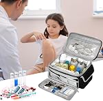 Portable First Aid Bag, Car First Aid Kit, First Aid Kit Travel Aviation, Multifunctional Medicine Storage Bag for Home-Visit Doctor Nurse First Aid, Sturdy and Durable (Black)