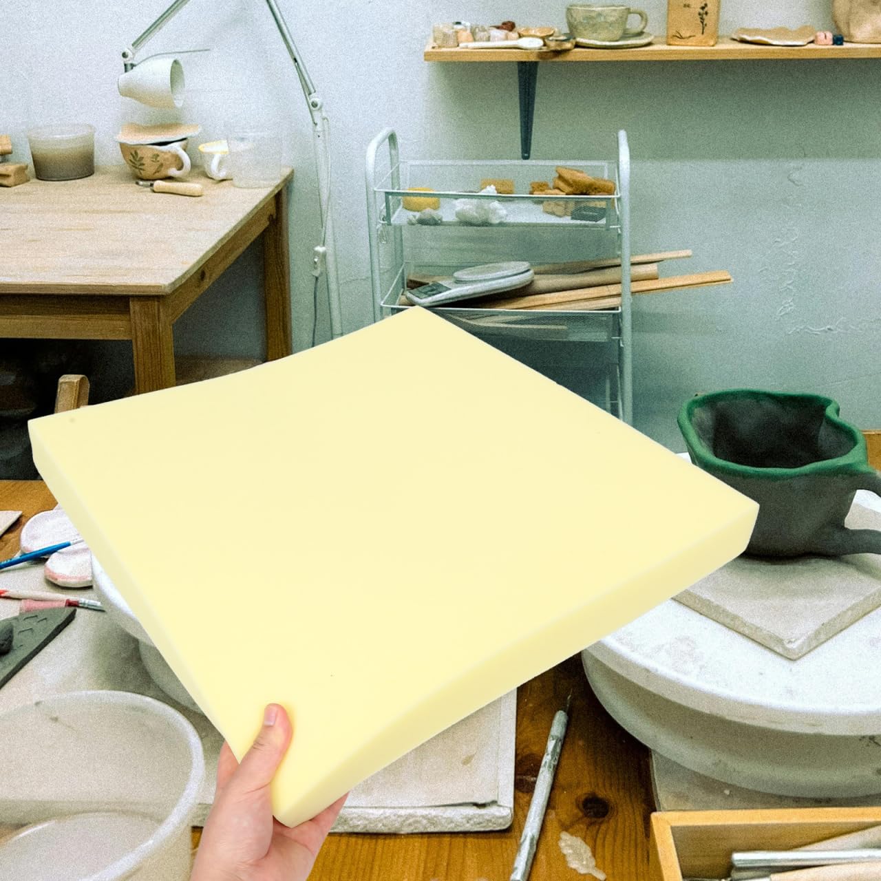 Yellow Pottery Foam Table Runner 13.6inch High Density Round Upholstery Foam For Watercolor Crafts Pottery Clay Ceramics 50mm Thick 362e05aa 32eb 435b 9244 E0105f9eab69.69f488b696b1f1d244b9efe827a8406d
