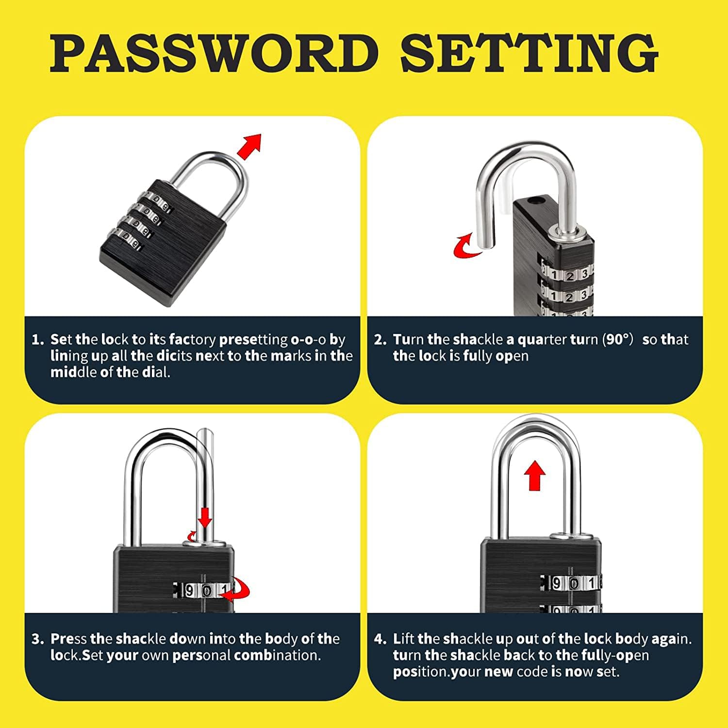 12 Pack Small Combination Lock，3 Digit Small Combo Lock for Locker,Luggage,Backpack,Suitcase - - 