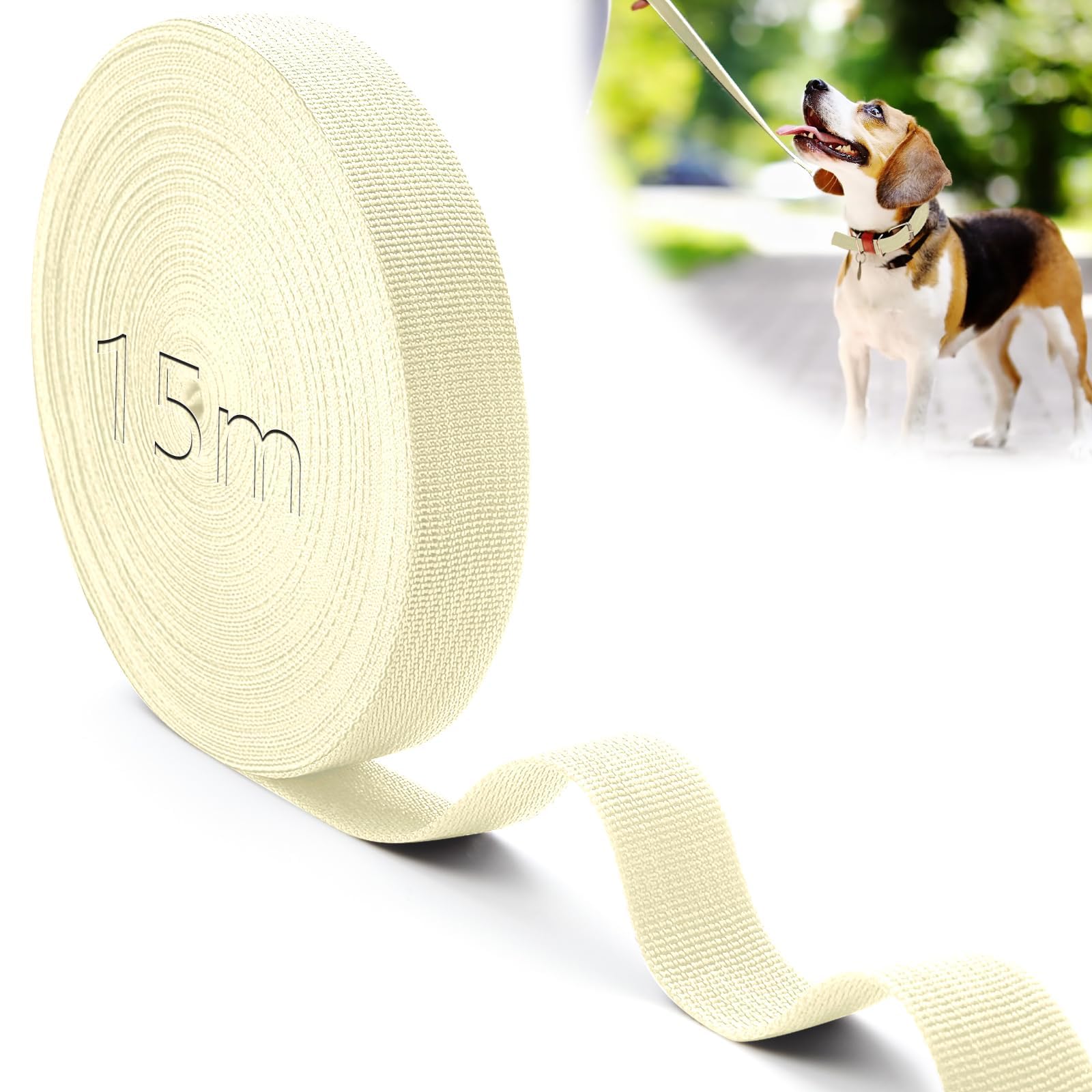 Mbsomnus 15M Tapicerka Pasek 20 mm Nylonowy Pasek Kremowy Bawełniany Wstążka Cięcie Taśmy Żaluzje Uszczelnienie Pasy Do Plecaków DIY Plecak Bagażnik Torby Paski Dla Psa