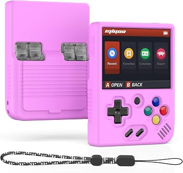 Miyoo Mini Plus Accessories, Soft [Anti-Slip] [Shock Proof] Customized Protective Case for Miyoo Mini Plus with Lanyard-Purple