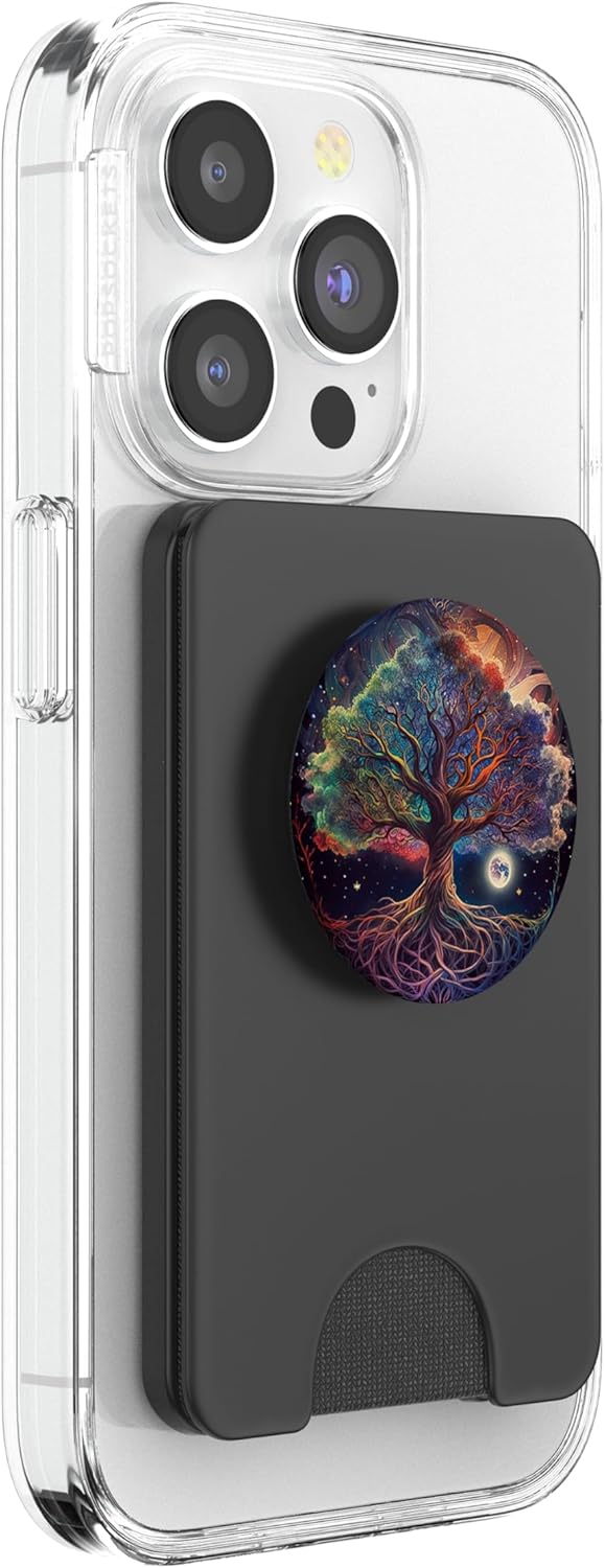 Tree of Life Yoga Leaves Spiritual Symbol Nature Cosmic Moon PopSockets PopWallet for MagSafe