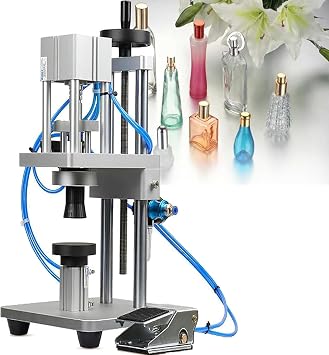 13-20mm Professional Crimping Capping Tools,Automatic Perfume Bottle Capping Machine,Tabletop Manual Pneumatic for Collar Ring Crimping,Vial Top Crimping Glass Bottle 15MM