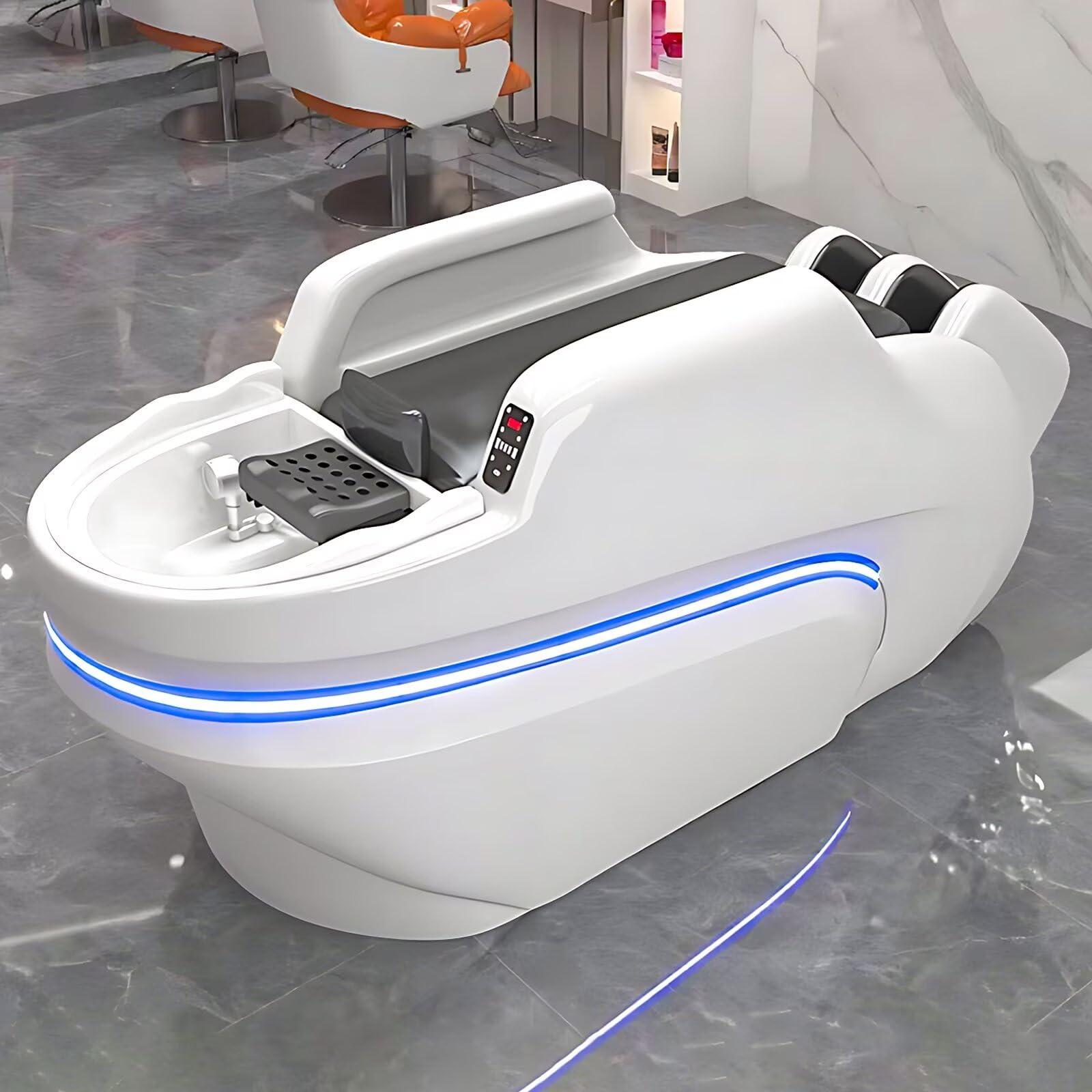 Electric Beauty Salon Massage Shampoo Bed with White Modern Design Head Spa Equipment Full Body Massage Includes Automatic