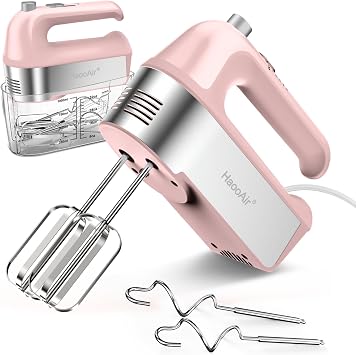 450W Electric Hand Mixer, 5 Speed Handheld Mixer with Scale Cup Storage Case, 5* Stainless Steel Accessories, Turbo Boost, Eject Button, Kitchen Mixer Food Mixer for Baking