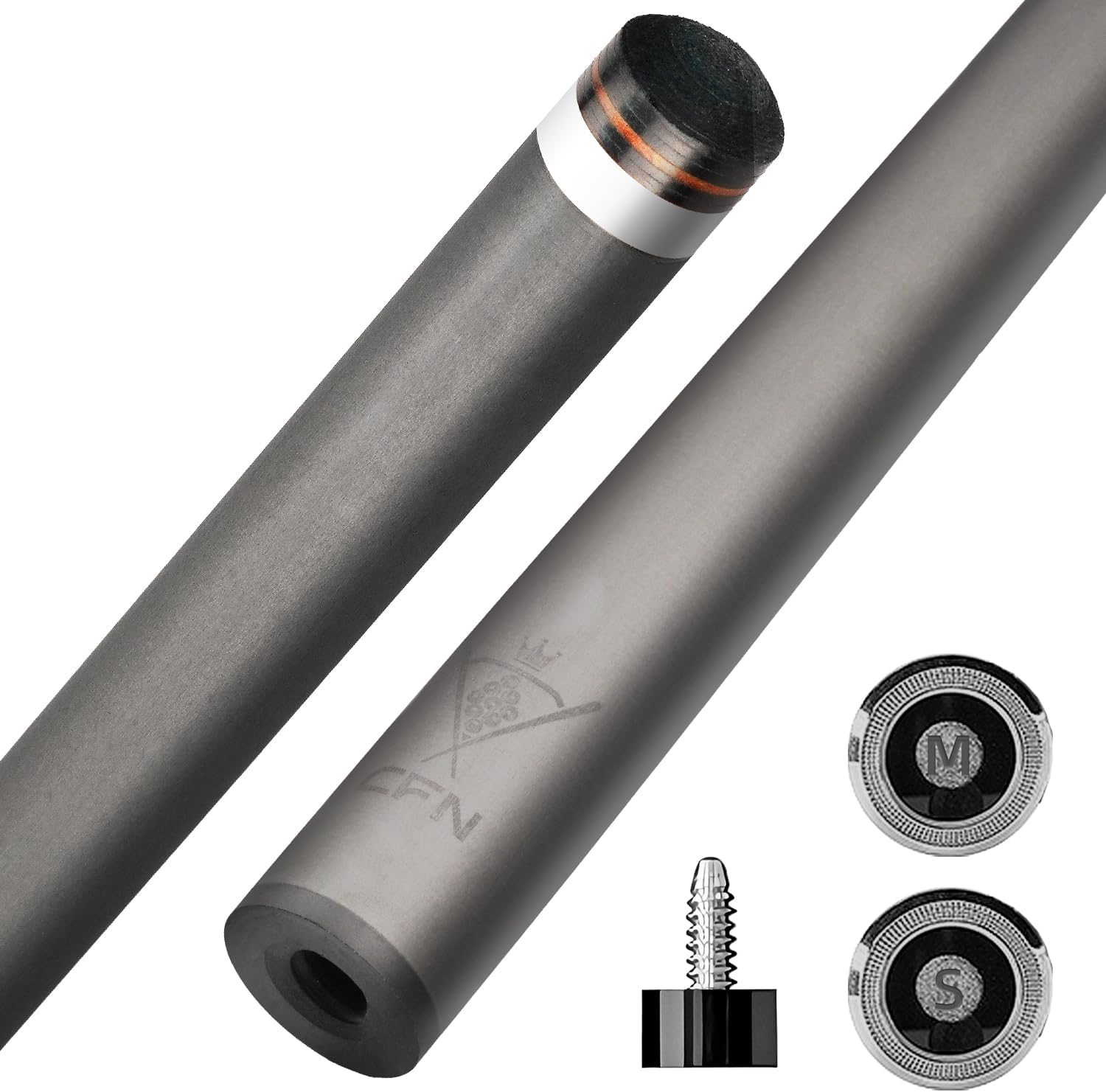 29" 3/8-8 Carbon Fiber Pool Cue Shaft, Low Deflection, Pro Taper, Multiple Tip Sizes (10.5mm,11.8mm,12.4mm,12.5mm,12.9mm)