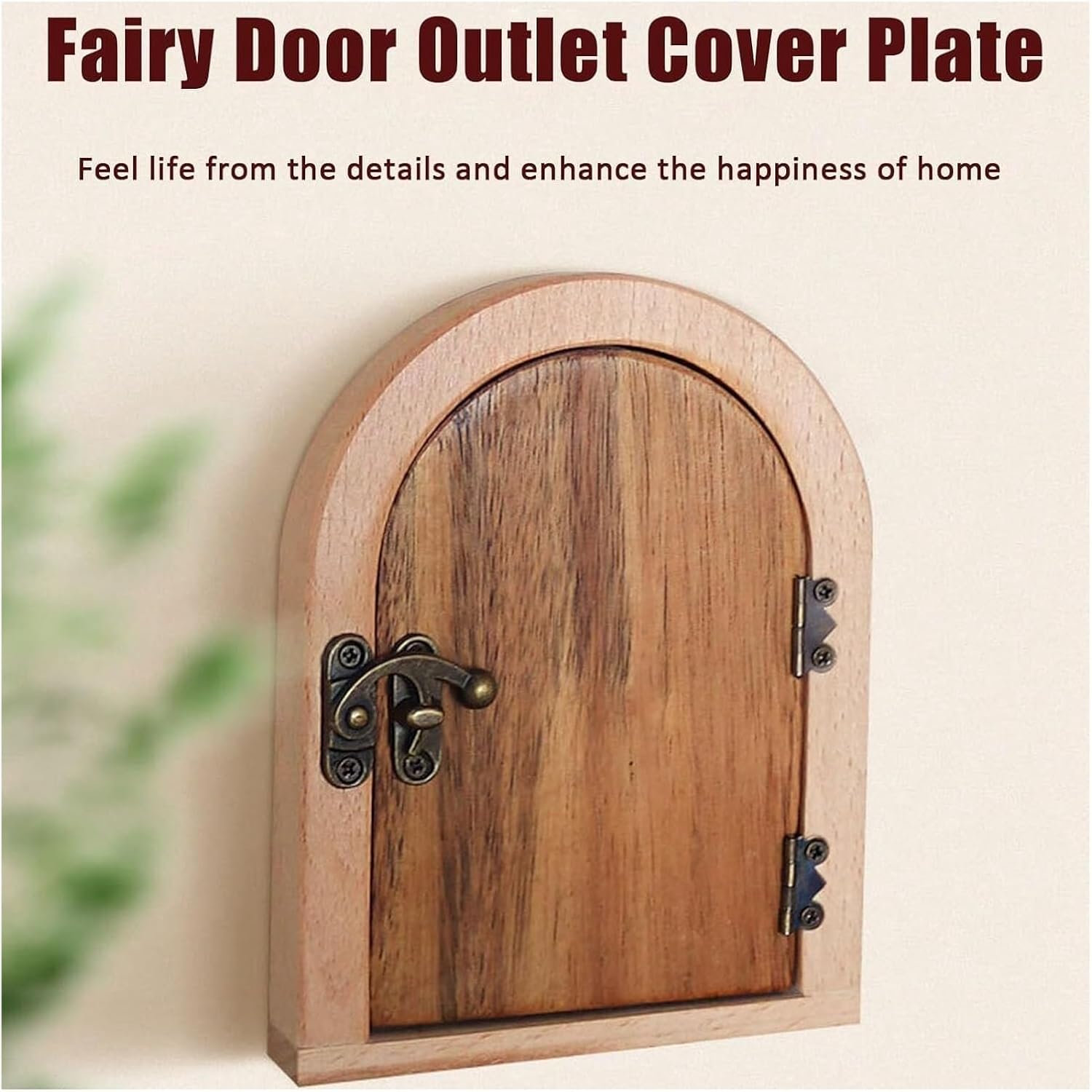 Fairy Door Outlet Cover Plate,Baby Proof Outlet Covers,Light Switch Cover Guard for Pets Proof,Self-Adhesive Outlet Cover,No Punching Required Outlet Covers,Wall Socket Cover(3pcs)