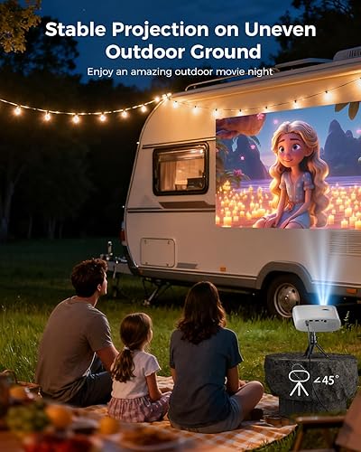 Miniatura 4 de ELEPHAS Mini proyector para iPhone, proyector portátil con trípode, proyector exterior HD de 1080P, proyector de películas compatible con Android,