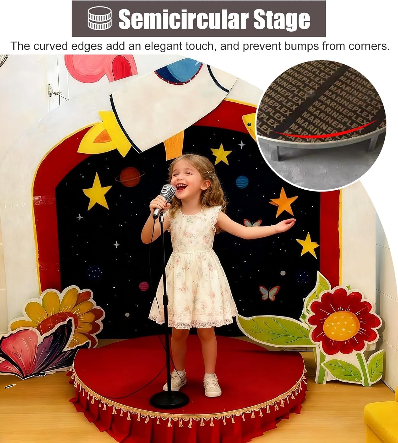 Palcoscenico for Bambini – for cantare e Ballare Durante Gli Eventi(Dia 120cm (47.2in) H20cm (8in))