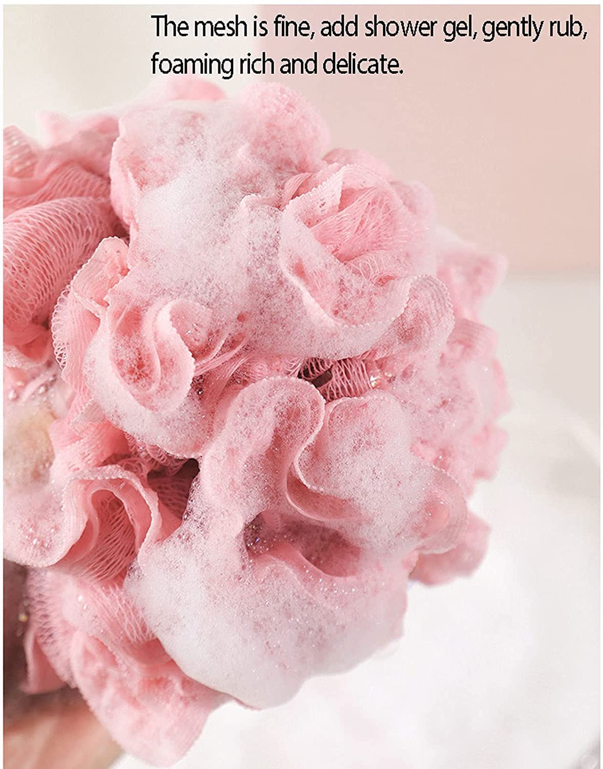 Gąbka do kąpieli Loofahsshower Pufa do mycia ciała Łazienka Niezbędne bogate bąbelki Piłka prysznicowa, dla mężczyzn i kobiet, siatkowa pufa Gąbka do kąpieli 2 szt. Biała (biała 2 szt.)