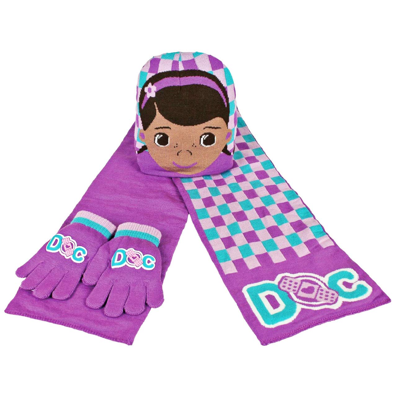 E Bargains Uk Doc Mcstuffins Childrens Disney Hat, Gloves And Scarf Winter Set (Doc Mcstuffins)