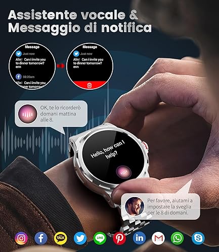 Miniatura 6 de Reloj inteligente militar para hombres, 1.43 pulgadas AMOLED Fitness Tracker Watch 129+modos deportivospresión arterialspO2monitor de frecuencia