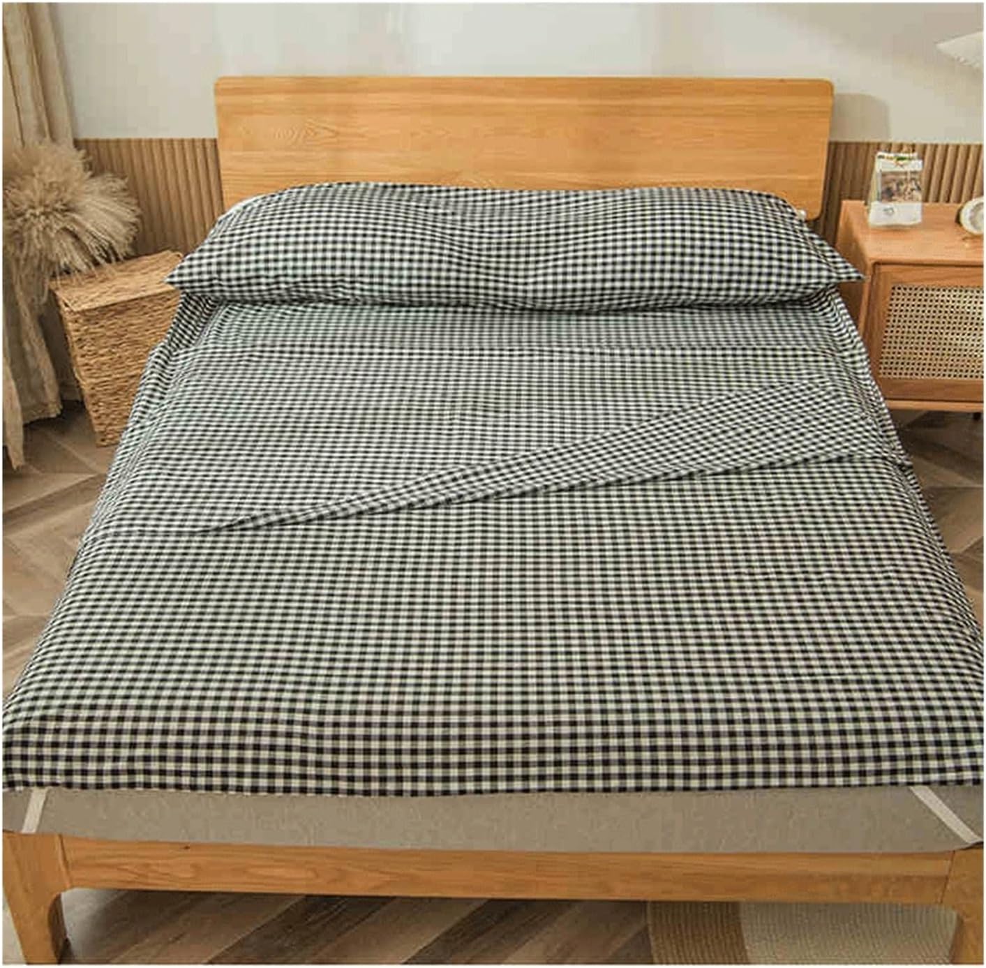 100% Cotton Plaid Sleeping Bag Liner Single Double Adult Sleep Sack for Travel Camping, Multifunctional Travel Sheets for Hotel