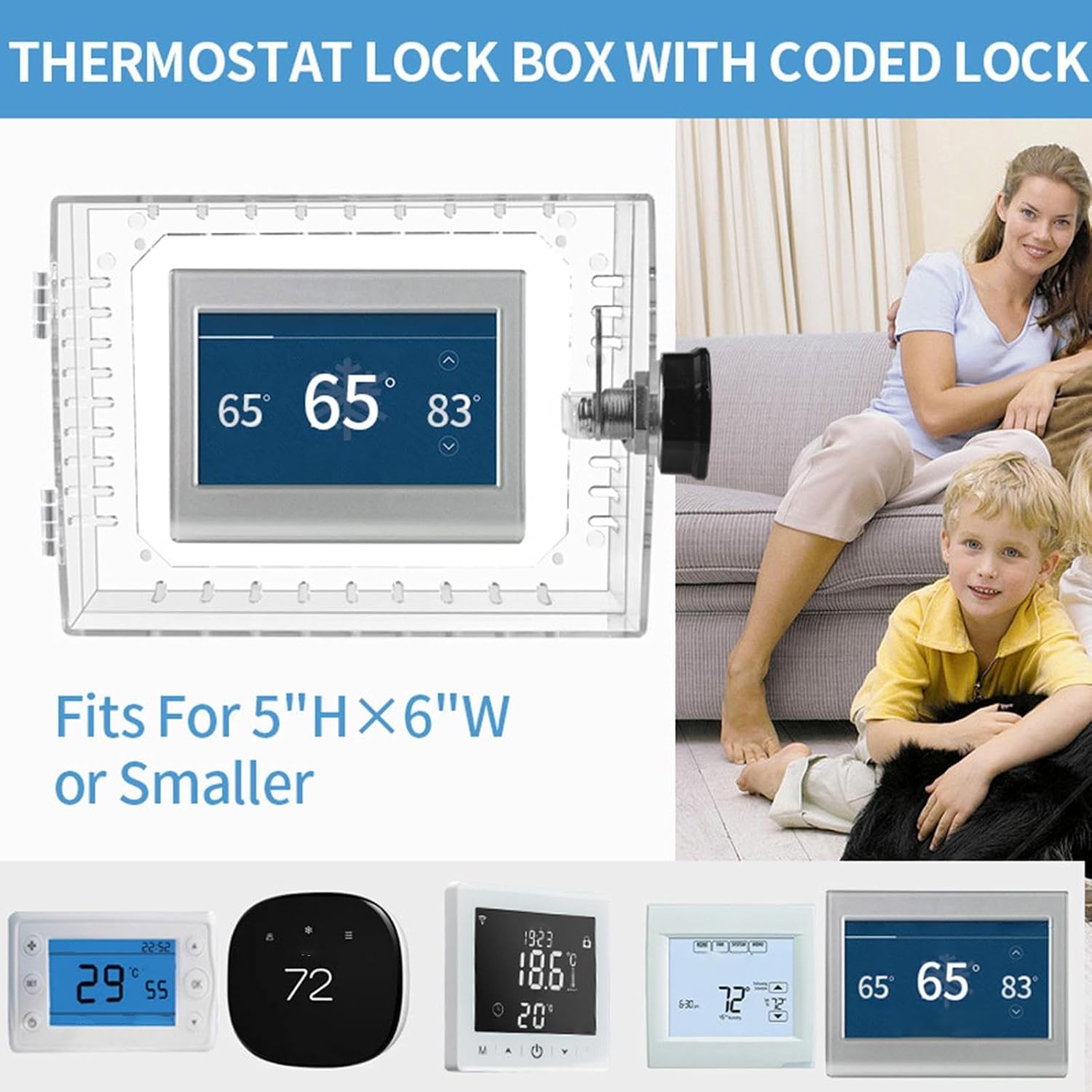 Thermostat Lock Box, Heavy Duty Wall-Mounted Guard, Large Wall Thermostat Cover Box, for Home School Office Restaurant Hospital Rental Property Dorms