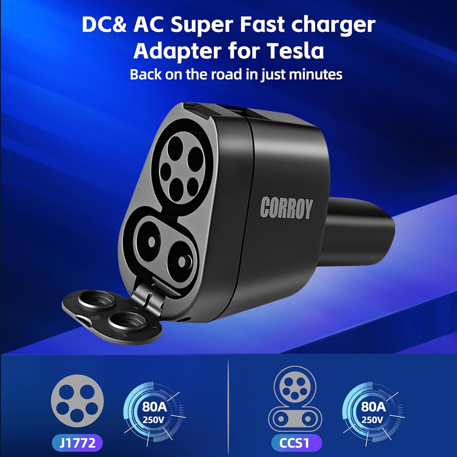 Upgraded CCS to J1772 Adapter for Cybertruck, SuperFast Charging Accessories, Compatible with Tesla Model 3/Y/S/X