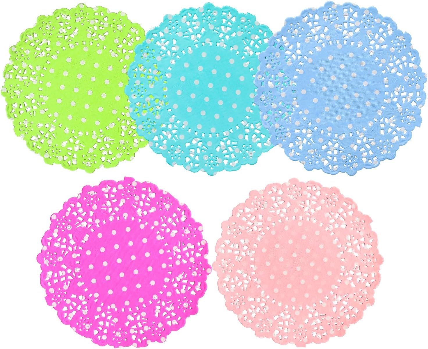 Amazon.com: 250 Pcs Colored Paper Doilies with dots, 4.5 Inch Round ...