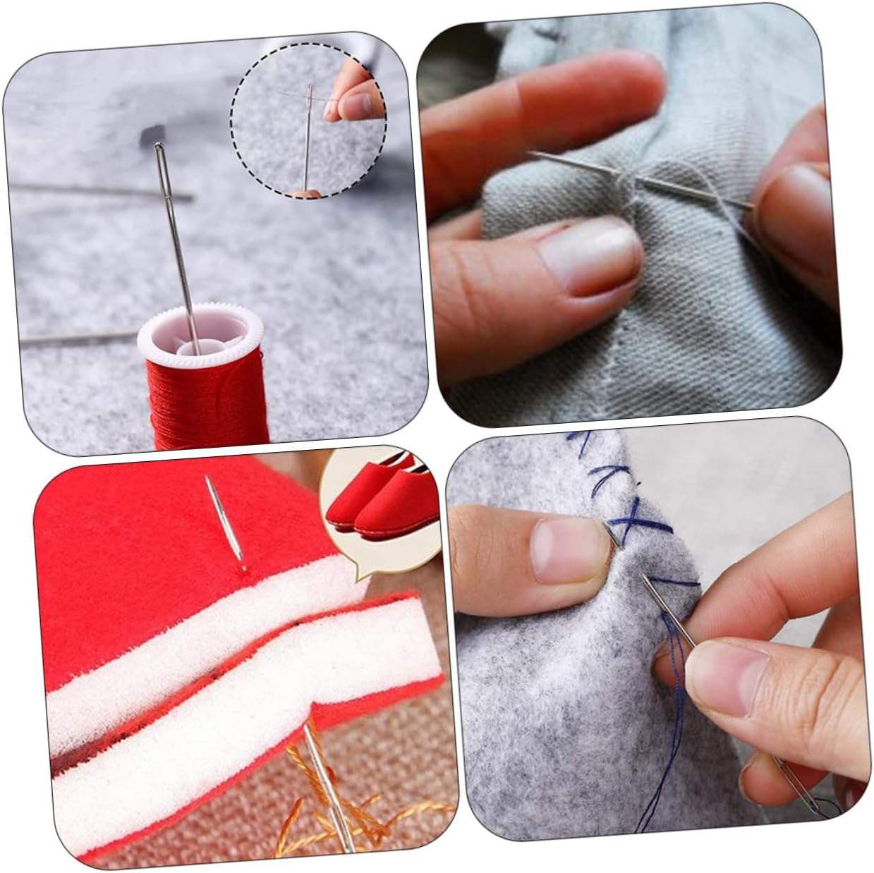 OSALADI 5 Sets Large Eye Needles DIY Threading Crafting Needles with Storage Box for Embroidery Sewing Projects Tailoring and Handicrafts