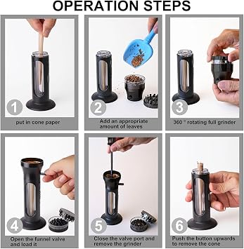 2 in 1 Cone Filler Grinder, Portable Aluminum Cone Rolling Machine