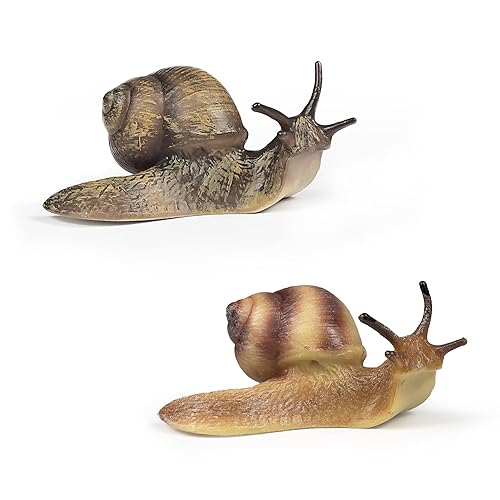 2pcs Snail Figurine Toy Mini Animal Figures for Fairy Garden,