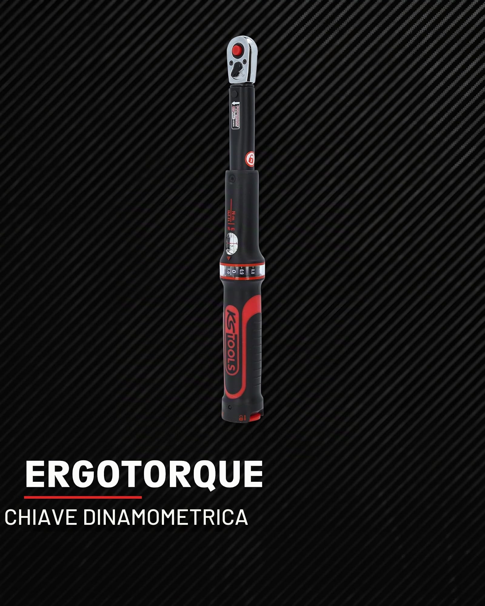 KS Tools 516.1512 1/4" Chiave dinamometrica ERGOprec c.testa a cricco reversibile,5-25Nm