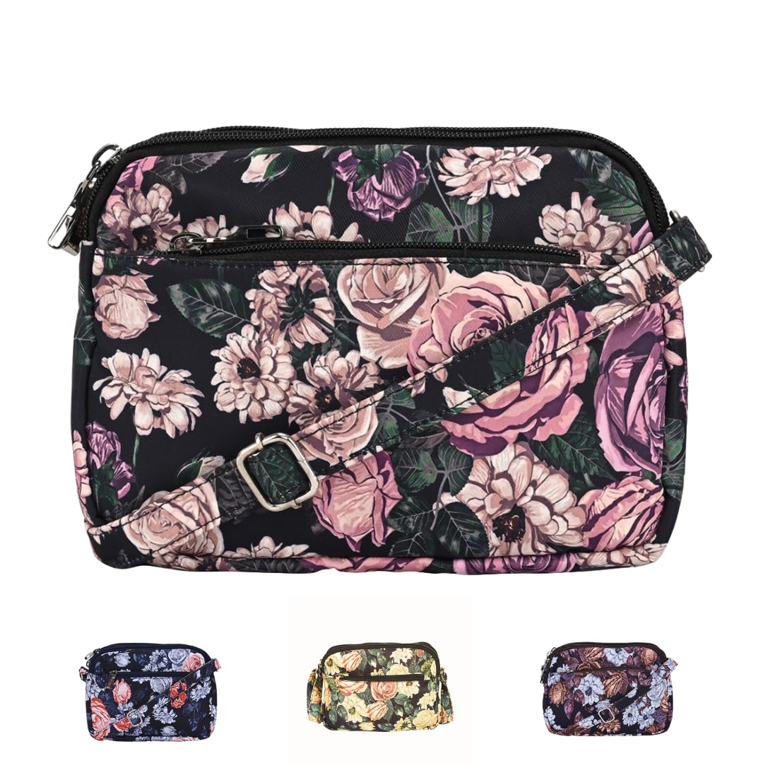 Expert Bags Sling Bag for Women and Girls Stylish with floral Print - Gift for Ladies and Girls (Black) (B0D6NDMHCN) Amazon Price History, Amazon Price Tracker