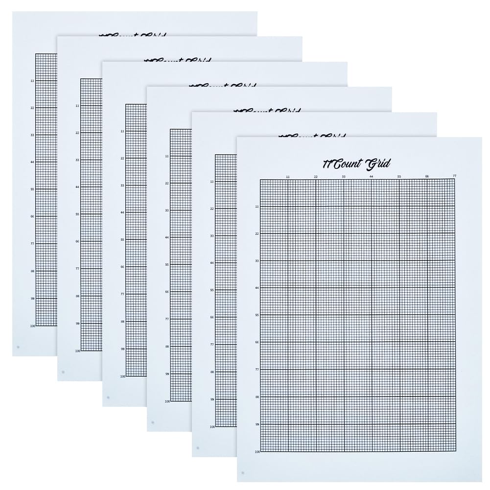 FREEBLOSS 6Pcs 11CT Water Soluble Cross Stitch Graph Paper Dissolvable Embroidery Transfer Paper 8.3x11.7 Cross Stitch Blanks for Clothing Embroidery Repair