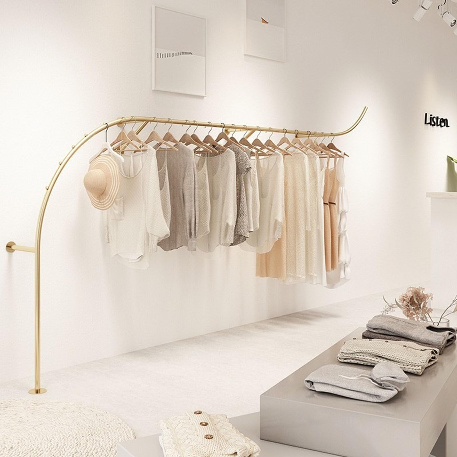 Tringle à vêtements murale en métal 450cm pour boutique